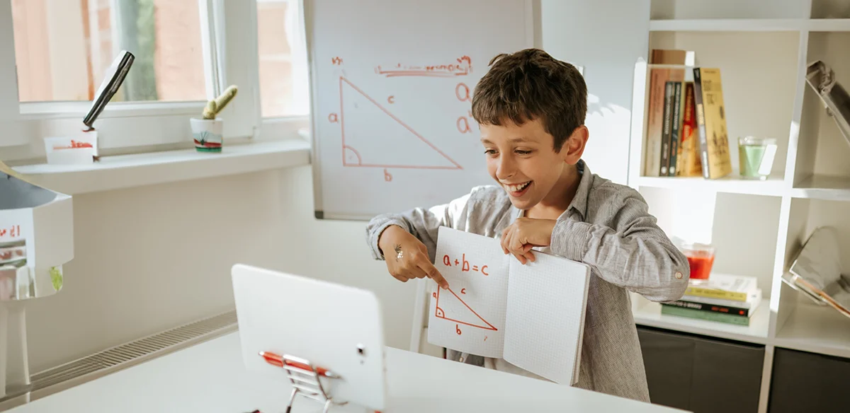 Student doing a math exercise